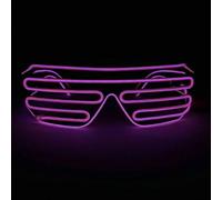xiao Lunettes d'éclairage sans fil, Luminous El Wire Neon Party Rave Lunettes, 3 modes d'éclairage, USB Charge LED Costumes Accessoires pour les fêtes, Halloween, Noël (rose)