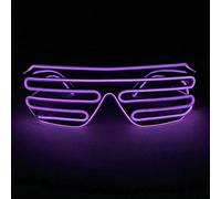 xiao Lunettes d'éclairage sans fil, Luminous El Wire Neon Party Rave Lunettes, 3 modes d'éclairage, USB Charge LED Costumes Accessoires pour les fêtes, Halloween, Noël (Violet;)