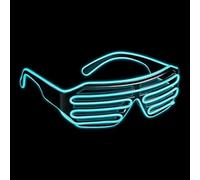 xiao Lunettes LED blanches, éclairer des lunettes multi-couleur lumineuse dans les lunettes de néon sombres, Halloween (Turquoise)