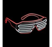 xiao Lunettes LED blanches, éclairer des lunettes multi-couleur lumineuse dans les lunettes de néon sombres, Halloween (Rouge/blanc)