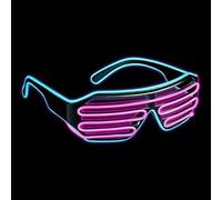 xiao Lunettes LED blanches, éclairer des lunettes multi-couleur lumineuse dans les lunettes de néon sombres, Halloween (Turquoise/rose)