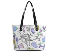 XIAO.Z Vous tenez nos mains aussi nos cœurs,Personnalisé journée des mères tenant des sacs en cuir de fleur à la main de maman,Sac à main personnalisé pour maman grand-mère, Cadeau pour Nana