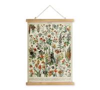 XIAOAIKA Affiche Botanique 'Fleurs' Vintage - Poster Illustratif Floral avec Cadre en Bois, Art Mural Raffiné pour Décorateurs et Amoureux de Botanique, 40 x 58 cm