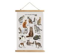 XIAOAIKA Cadre à suspendre pour affiche vintage, décoration murale de style rétro, les motifs sont imprimés sur du lin sans se décolorer, les parchemins en sapin sont durables (50 x 75 cm)