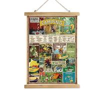 XIAOAIKA Cadre à suspendre pour affiche vintage, décoration murale de style rétro, les motifs sont imprimés sur du lin sans se décolorer, les parchemins en sapin sont durables (40 x 58 cm)