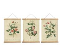 XIAOAIKA Cottagecore - Lot de 3 cadres à suspendre pour affiche, décoration murale de style rétro, motifs imprimés sur lin sans décoloration (30 x 40 cm)