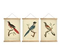 XIAOAIKA Cottagecore Lot de 3 cadres à suspendre pour affiche, décoration murale de style rétro, motifs imprimés sur lin sans décoloration (30 x 40 cm)