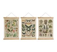 XIAOAIKA Cottagecore Lot de 3 cadres à suspendre pour affiche, décoration murale esthétique, style rétro, motifs imprimés sur lin sans décoloration (30 x 40 cm)