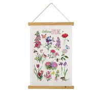XIAOAIKA Poster botanique de fleurs de printemps - Impression HD colorée et rustique - Style floral - Décoration murale - Référence illustrative - Avec cadre en bois pour décoration de salon, bureau,