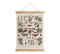 XIAOAIKA Poster vintage à suspendre avec cadre en bois, décoration murale de style rétro, motifs imprimés sur lin sans décoloration, prêt à accrocher (50 x 75 cm)