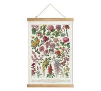 XIAOAIKA Poster vintage à suspendre avec cadre en bois, décoration murale de style rétro, motifs imprimés sur lin sans décoloration, prêt à accrocher (50 x 75 cm)