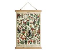 XIAOAIKA Poster vintage à suspendre avec cadre en bois, décoration murale de style rétro, motifs imprimés sur lin sans décoloration, prêt à accrocher (50 x 75 cm)