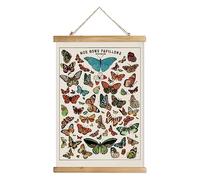 XIAOAIKA Poster vintage avec cadre de suspension, peinture murale de style rétro, motifs imprimés sur du lin sans décoloration, les parchemins en sapin sont durables (50 x 75 cm)