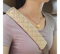 XIAOBINGFA 2 Pièces Ceinture de Sécurité Voiture pour VW T-Cross | Typ C1 | Bj. AB 2018, Antidérapante Couvertures Souples Ceinturon D'épaule Harness Lavable et Pratique,Beige