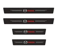 XIAOBINGFA 4 Pièces Autocollants Protection Seuil Porte de Voiture pour Mazda 3 2018-2023 2024, Fibre de Carbone Plinthes Autocollant Protection Seuil de Porte de Voiture