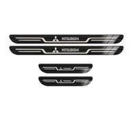 XIAOBINGFA 4 Pièces Garnitures de Seuil PortièRe Voiture en Acier Inoxydable pour Mitsubishi Pajero V73 V93 V97, BandeDécorativeAnti-Usure DeSeuilAntidéRapant,Black