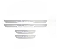 XIAOBINGFA 4 Pièces Garnitures de Seuil PortièRe Voiture en Acier Inoxydable pour Mitsubishi Pajero V73 V93 V97, BandeDécorativeAnti-Usure DeSeuilAntidéRapant,Silver