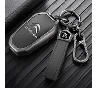 XIAOBINGFA Coque Clé de Voiture pour Citroen C5 II Tourer 2008-2012 2012-2017, Étui Porte-clés Voiture à Distance Pochette Protection Rayures et L’Usure Accessoire Clé,Black-A