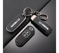 XIAOBINGFA Coque Clé de Voiture pour Mazda CX-60 I 2022-2025, Étui Porte-clés Voiture à Distance Pochette Protection Rayures et L’Usure Accessoire Clé,Black-A