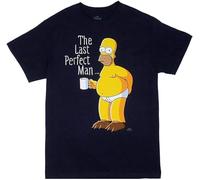 XIAOBUTOUER Simpsons Homer Last Perfect Man Cotton T Shirt Black XXL