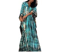 XIAOCILAO Femmes Robe de Plage Femme Longue Boheme Robe Maxi Fleur Kimono Bikini Cover-Up, Caftan Kaftan Pareos, Taille Unique