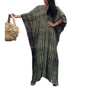 XIAOCILAO Femmes Robe de Plage Femme Longue Boheme Robe Maxi Fleur Kimono Bikini Cover-Up, Caftan Kaftan Pareos, Taille Unique
