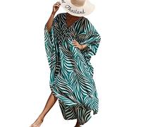 XIAOCILAO Robe Longue Caftan Boho Maillot De Bain Plage Peignoirs De Protection Robe de Plage Femme avec Col V Kaftan Maxi Bohème Longue Grande Taille Cache Maillot de Bain Plage