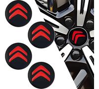 XIAOFEIDAFA 4 Pièces Autocollants de Capuchon de Roue pour Citroen Ami 2020-2025, Autocollant de Capuchon de Jante de Pneu,Capuchon de Moyeu,Voiture Accessoires,Red