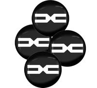 XIAOFEIDAFA 4 Pièces Autocollants de Capuchon de Roue pour Dacia Spring 2021-2022 56mm, Autocollant de Capuchon de Jante de Pneu,Capuchon de Moyeu,Voiture Accessoires,Black