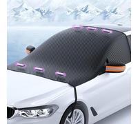 XIAOGUANGFADACAI Bache Pare Brise Protection Hiver pour Opel Crossland AB 2017, Couverture de Pare-Brise d'hiver avec 6 Fixations Magnétiques, Pliable, Givre, Neige,Orange