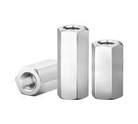 XIAOGYYE 1-5Pcs M3/M4 M5 M6 M8 ~ M24 Ss 304 Hexagon Hex Extend Long Lengthened Rod Connector Joint Sleeve Coupling Nut/5Pcs/M5*8 * 10Mm