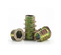 XIAOGYYE 10/20/30Pcs Thread Insert Nut,For Wood Yellow Zinc M4 M5 M6 M8 M10 Flanged Hex Drive Headniture Nuts Connector/Color/M8*13 20Pcs