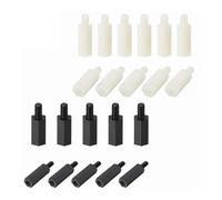 XIAOGYYE 50Pcs M2 / M3 / M4 * L + 6Mm Fil Noir/Blanc Écartement Vis Plastique, Pour La Carte Mère Pcb Fixe Nylon Stand-Off Écarteur Pilier/Black/M2*5+5
