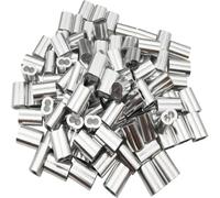 XIAOGYYE Manchons de Serrage En Alumià Double Trou Pour Câbles Métalliques, Diamètres 1 Mm, 1,2 Mm, 1,5 Mm, 2 Mm, 2,5 Mm, 3 Mm, 4 Mm, 5 Mm, 6 Mm/M6 10Pcs