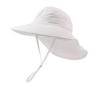 XIAOHAWANG Bébé Chapeau de Soleil Casquette Protège Nuque Enfant Fille Garçons Casquette Anti-UV Été Chapeau de Plage(White, 46)
