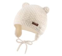 XIAOHAWANG Bébé Chapeau d'hiver Tricoté Enfant Bonnet Ours Chapeaux Fille Garçon Visage Oreille Protect (Blanc, L)