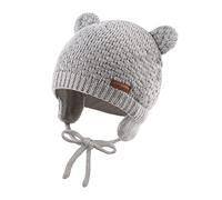 XIAOHAWANG Bébé Chapeau d'hiver Tricoté Enfant Bonnet Ours Chapeaux Fille Garçon Visage Oreille Protect (Gris, S)