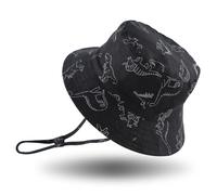 XIAOHAWANG Chapeau de soleil pour bébé garçon - Chapeau de plage dinosaure pour l'été, Dinosaure noir., 1 mois