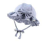 XIAOHAWANG Coton Noeud Bébé Chapeau Blanc Rose Bonnet de Fille Nouveau né Tout Petit Chapeaux D'été (50cm(12 à 24 Mois), Bleuet Floral)