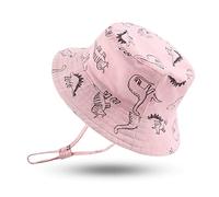 XIAOHAWANG Dinosaure Bébé Chapeau de Soleil pour Enfant Fille Garçons été Bonnet Anti-UV Bébé Chapeaux Bob (Rose Dinosaure, 46CM(3 à 6 Mois))