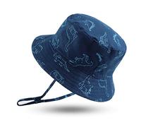 XIAOHAWANG Dinosaure Bébé Chapeau de Soleil pour Enfant Fille Garçons été Bonnet Anti-UV Bébé Chapeaux Bob (Marine Dinosaure, 52CM(2 à 4 an))