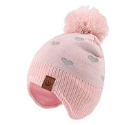 XIAOHAWANG Dinosaure Bébé Chapeau Écharpe Ensemble Chapeaux d'hiver pour Enfant Garçon Fille Bonnet de Chaud Automne 0 à 7 Ans(Rose Cœur Chapeau,2 à 4 Ans)