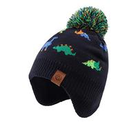 XIAOHAWANG Dinosaure Bébé Chapeau Écharpe Ensemble Chapeaux d'hiver pour Enfant Garçon Fille Bonnet de Chaud Automne 0 à 7 Ans (9-24 Mois, Coloré Dinosaure Chapeau)