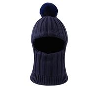 XIAOHAWANG Tricoté Dinosaure Bébé Cagoule Hiver Bonnet Pompon Enfant Fille Garçon Chapeau Écharpe avec Oreilles Neige Cou Plus Chaud 1 à 10 Ans (Navy, 3 à 10 Ans)