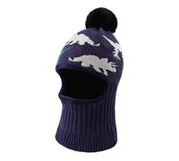 XIAOHAWANG Tricoté Dinosaure Bébé Cagoule Hiver Bonnet Pompon Enfant Fille Garçon Chapeau Écharpe avec Oreilles Neige Cou Plus Chaud 1 à 10 Ans(Marine Dinosaure, 6 à 36 Mois)