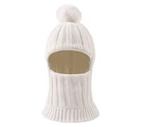 XIAOHAWANG Tricoté Dinosaure Bébé Cagoule Hiver Bonnet Pompon Enfant Fille Garçon Chapeau Écharpe avec Oreilles Neige Cou Plus Chaud 1 à 10 Ans (White, 3 à 10 Ans)