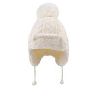 XIAOHAWANG Tricoté Hiver Bébé Bonnet Mignon Fille Garçon Chapeau Chaud Oreillette Enfant Bonnets 0-5ans (Blanc, 6 à 24 Mois)