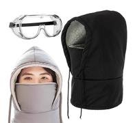 Xiaoheitutu Agriculturi Waterproof Fleece-Lined Hood, Winter Windproof Ski Balaclava Face Mask for Snowboarding, Cycling (Black)