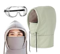 Xiaoheitutu Agriculturi Waterproof Fleece-Lined Hood, Winter Windproof Ski Balaclava Face Mask for Snowboarding, Cycling (Green)