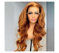 Xiaoheshop Perruque pour la Mode Ginger Orange Partie Centrale Body Wave Dentelle Avant Perruque Synthétique for Femmes Cosplay Perruques pour Femmes Perruques de Remplacement (Wig Length : 22inches)